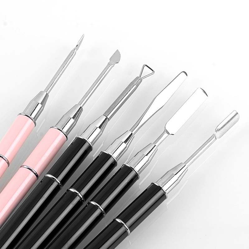 Double-End Nail Brush Pusher DIY Nail Glue Brush Picker Manicure