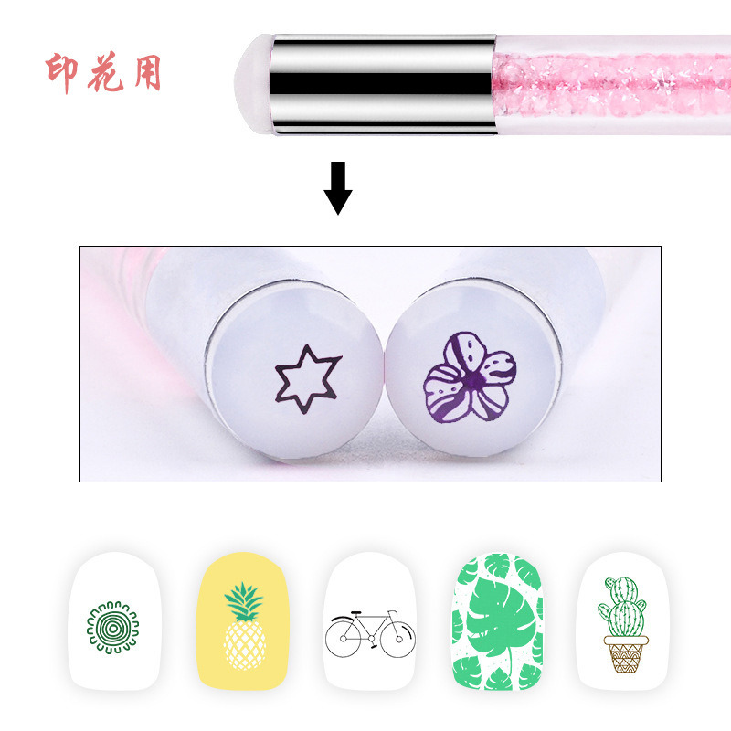 Glitter Powder Nail Art Sponge Nail Brush Gradient Painting Pen