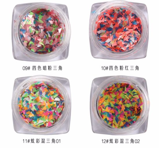 Mix Colors Triangle Shapes Glitter for Nail Art DIY Decoration