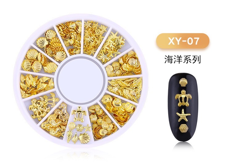 Wheel Metal Alloy Geometry Mix-Shaped Jewelry Accessories Manicure Decorations