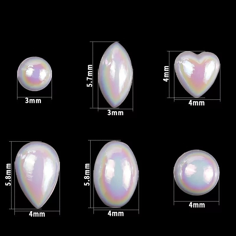 Shinning White Multi-Shape Pearls for Nail Art Decorations Manicure Tools