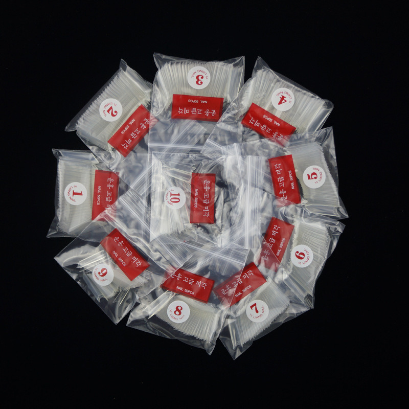 500PCS Fake Nail Transparent Natural White French Acrylic Nail Tips