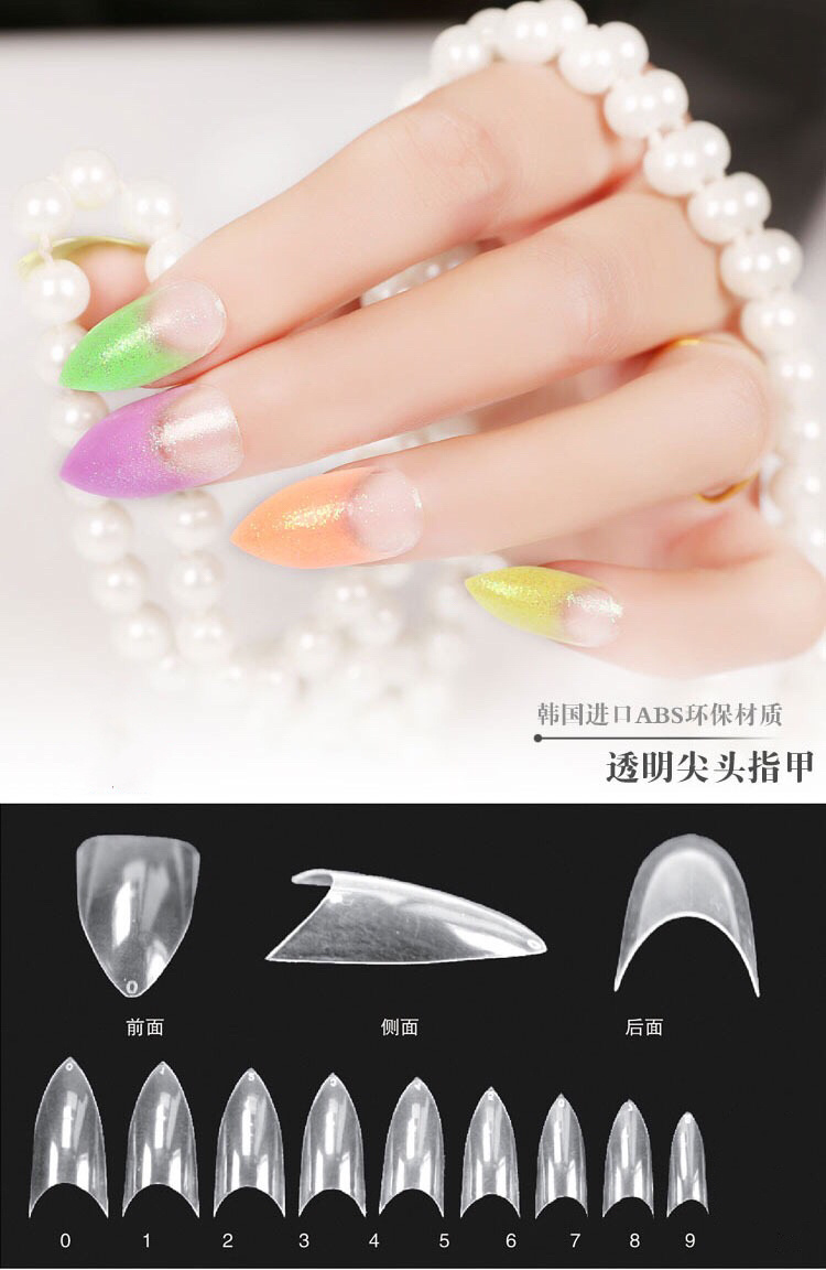 Salon Plastic Stiletto Nail Tips for Designed Art Nail