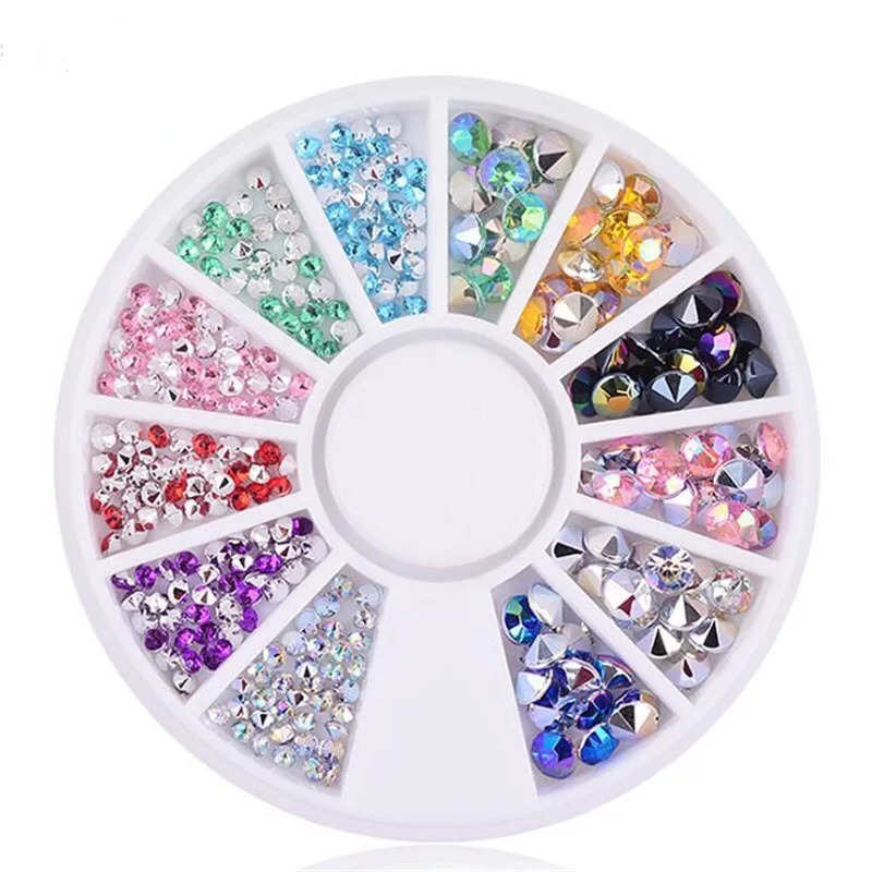 Wheel Glitter Crystals Diamonds Rhinestones for Nail Art Decorations