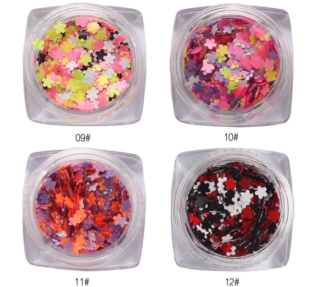 Flower Shape Glitter Glitter Multicolor Sequins for Nail Art Decoration