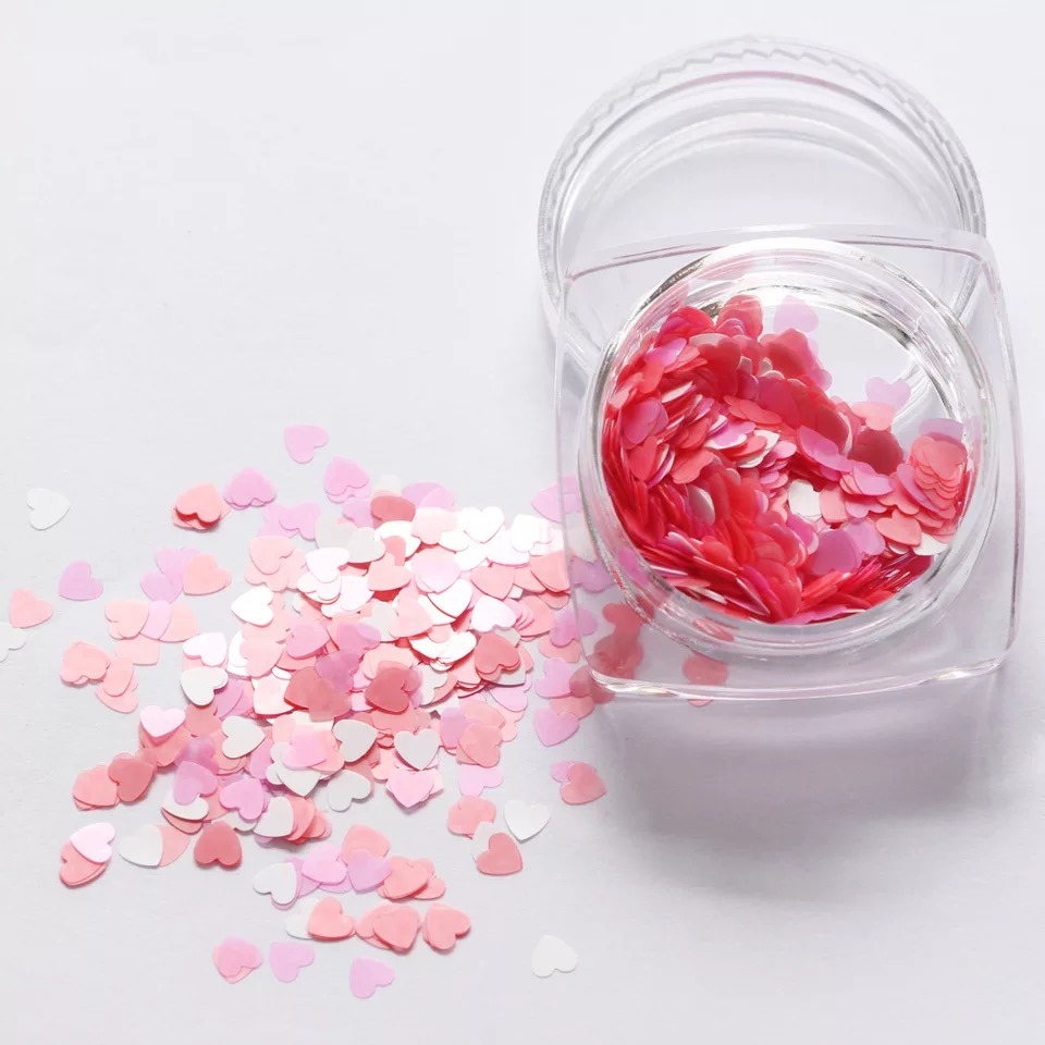 Mixed Color Heart Shape Nail Sequins Glitter Nail Art Decoration