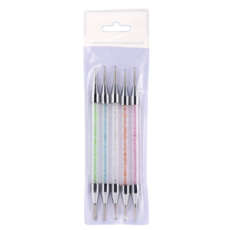 5PCS Set UV Gel Painting Drawing Nail Art Dotting Brush