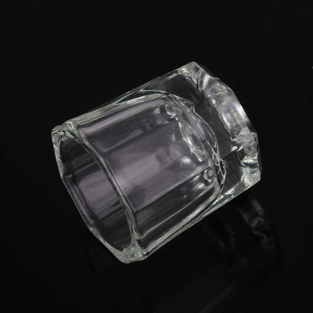 Glass Dish Bowl with Cap Liquid Powder Nail Art Tools