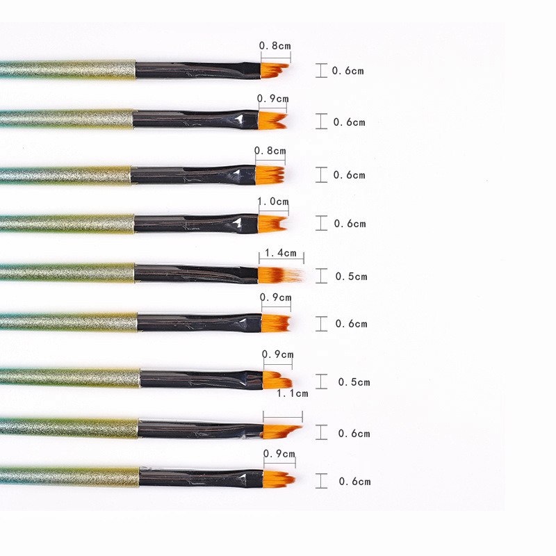 9PCS Flower Painting Brush Set Nail Art Decorations Brush Set