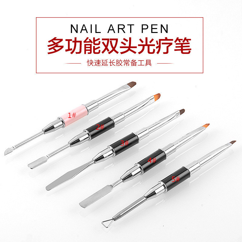 Double-End Nail Brush Pusher DIY Nail Glue Brush Picker Manicure