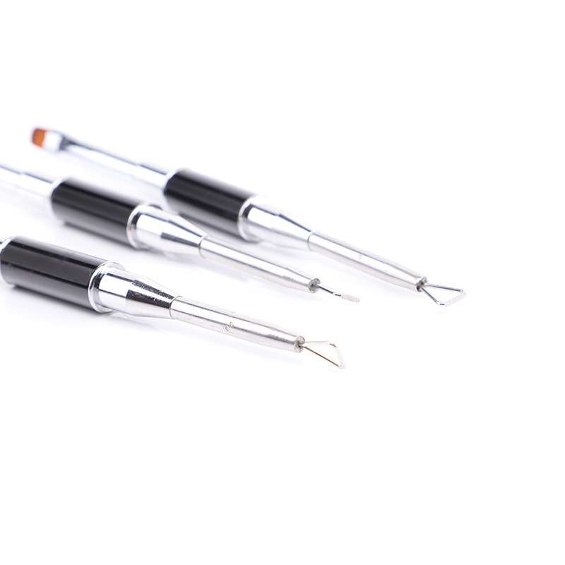 Nail Brush with Pusher Dual-Ended Builder Gel Nail Art Tool