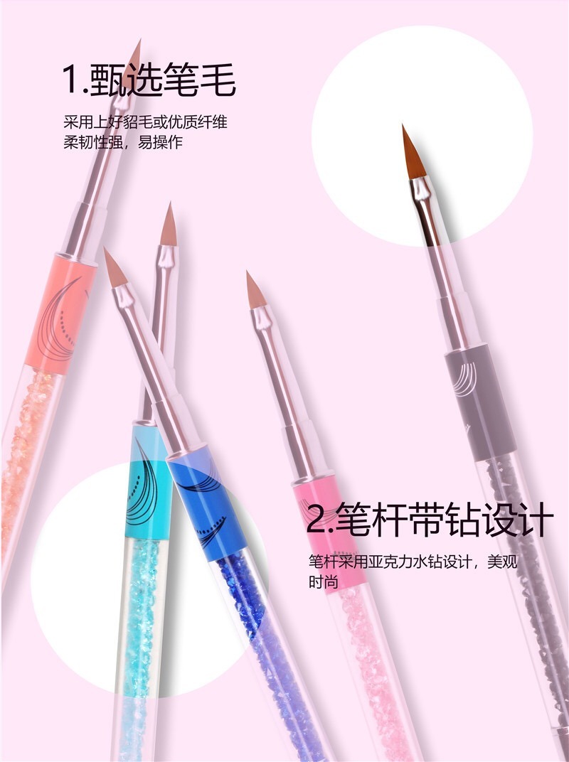 Nail Art Brush Tools Set Builder Painting Drawing Brushes Pens