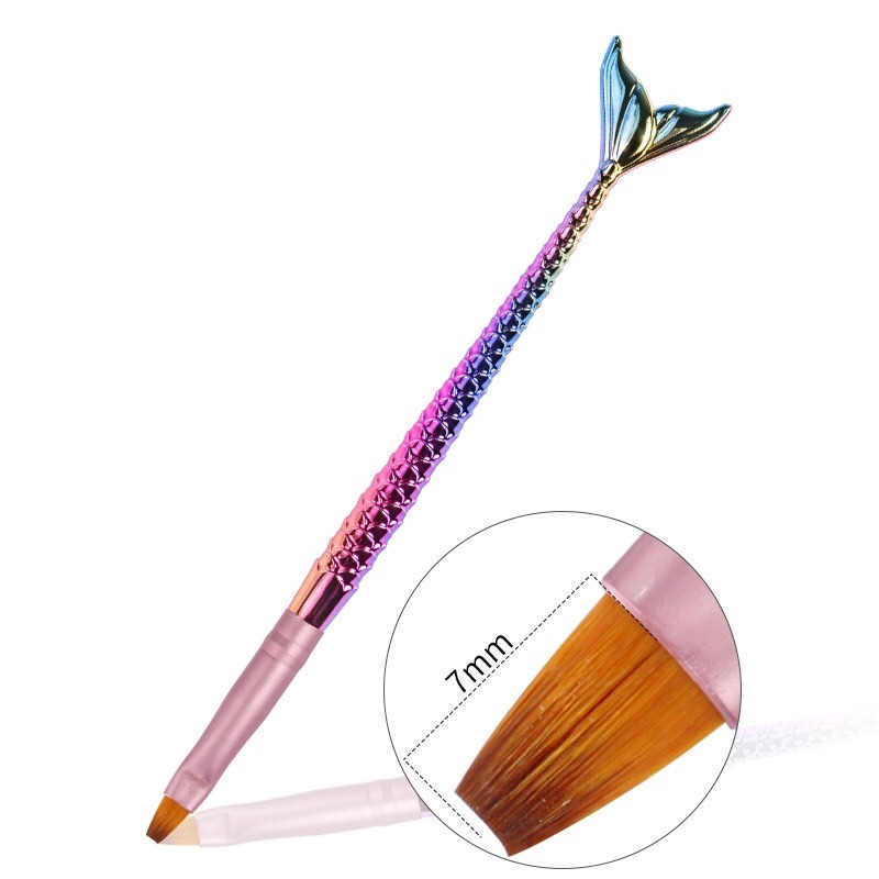 Nail Mermaid Painting Brush Acrylic Fish Shape Nail Brush Set