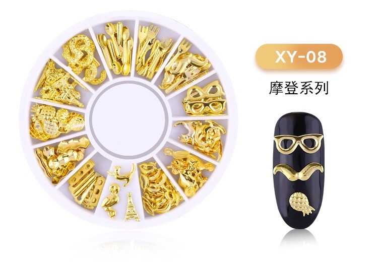 Wheel Metal Alloy Geometry Mix-Shaped Jewelry Accessories Manicure Decorations