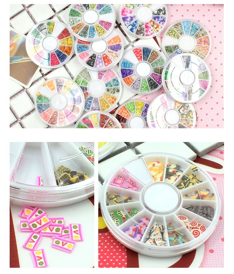 Multi-Shape Slices Polymer Clay Tiny Fimo Wheel Nail Art Decoration
