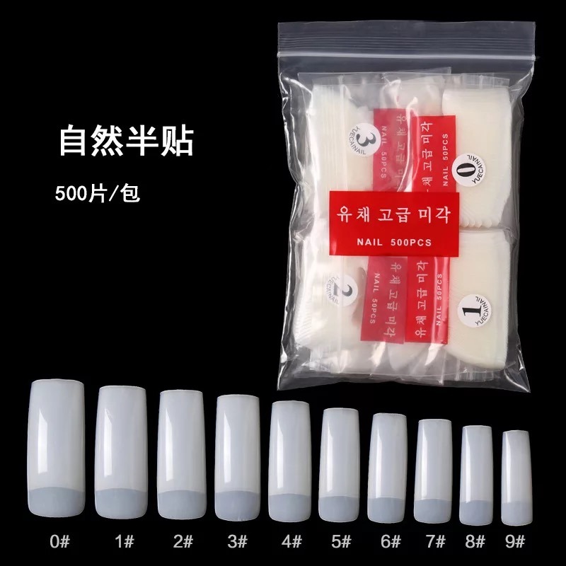 500psc Multi-Shape Half Nail Tips French False Nail Tips