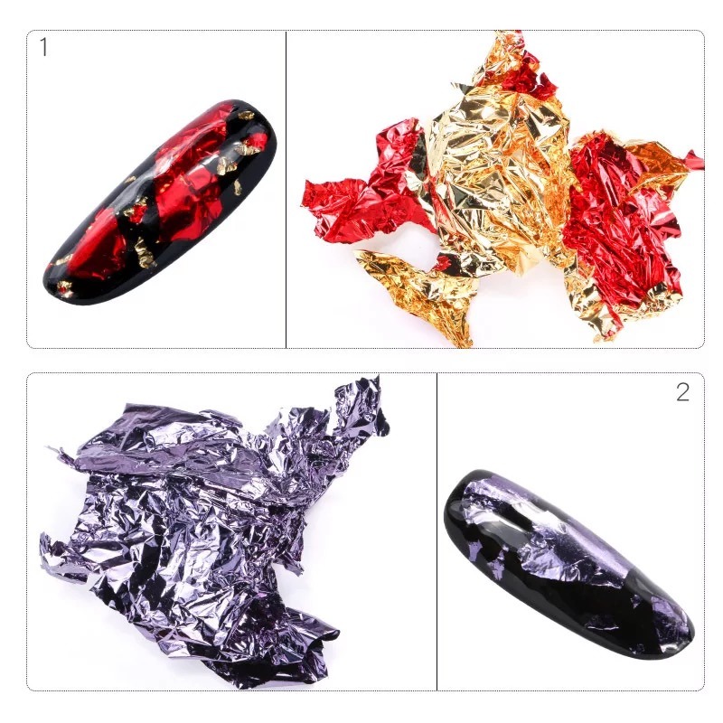 Aluminum Colorful Nail Art Foils Sticker Paper Manicure Decorations