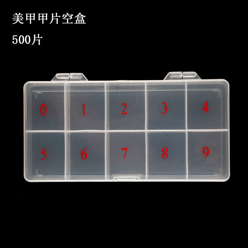 500PCS Nail Tip Box for Nail Art Tool Empty Containers