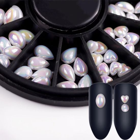 Shinning White Multi-Shape Pearls for Nail Art Decorations Manicure Tools