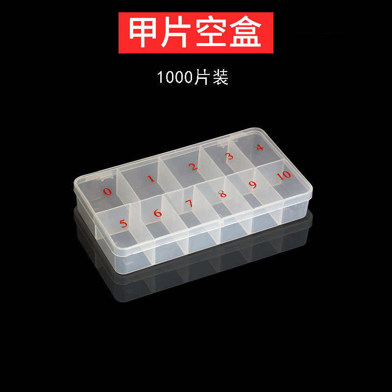 1000PCS Nail Tip Box for Empty Containers Nail Art Tool