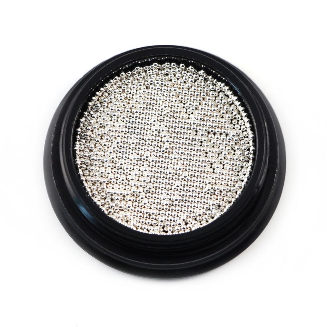 Tiny Steel Beads Manicure Jewelry Rose Gold Silver Black Decoration