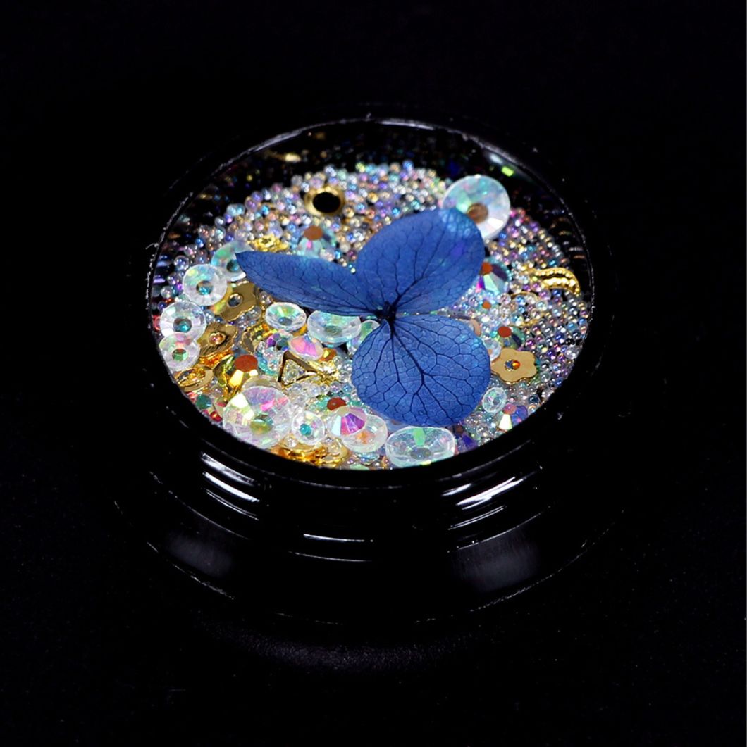 Nail Art Real Dry Flower Colored Diamonds Crystal Stones