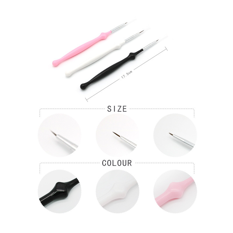 Nail Art Brush Crystal Acrylic Thin Liner Drawing Pen Brush