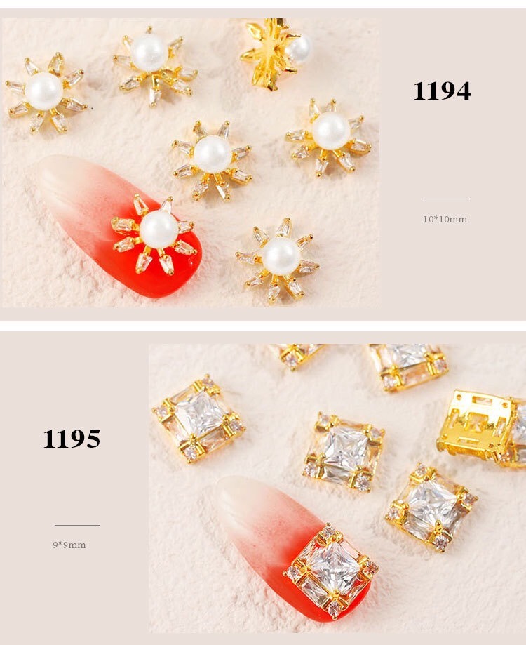 Top-Level Quality Zircon Crystal Manicure Diamond Charms Nail Art Jewelry
