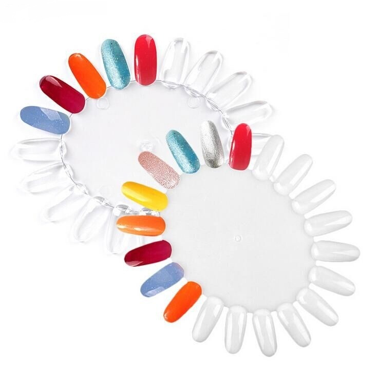 Oval Nail Art Polish Color Display Card Nail Color Chart