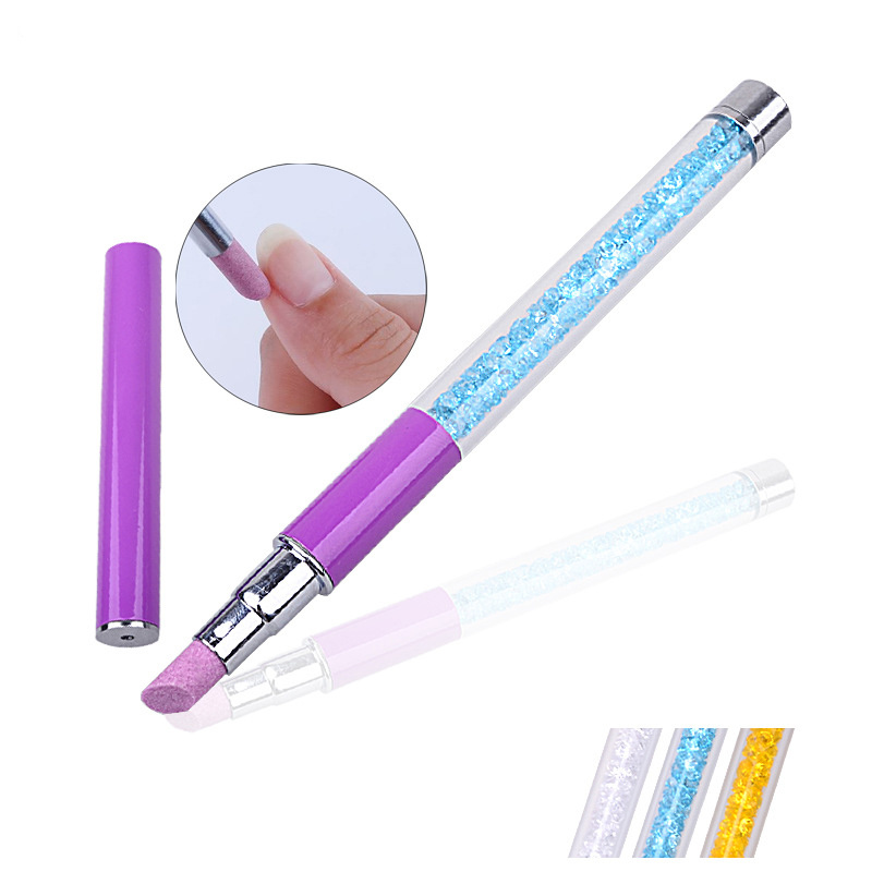 Crystal Handle Acrylic Cuticle Remover Brush Pen Tool Nail Art