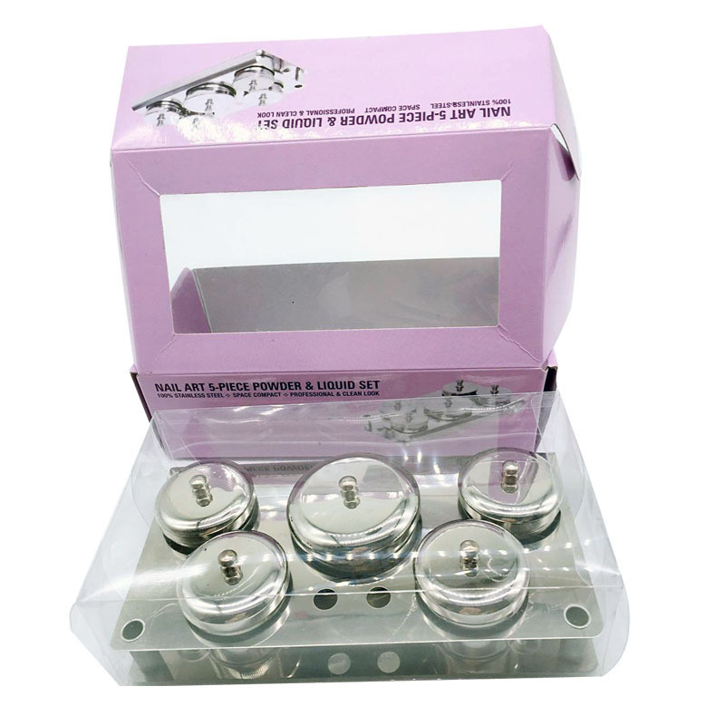 Nail Art 5PCS Mini Powder&Liquid Set Nail Dish