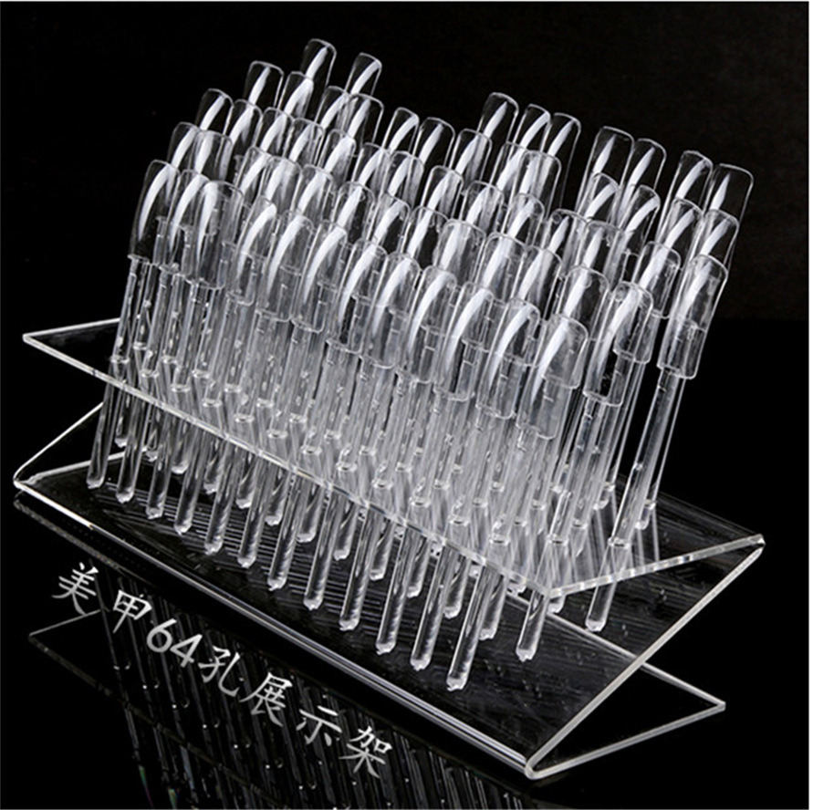 64 Holes Nail Tip Display Board Nail Art Display Stand