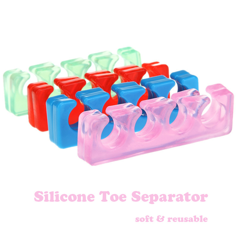 2PCS Soft Silicone Toe Separator Flexible Finge Nail Tool
