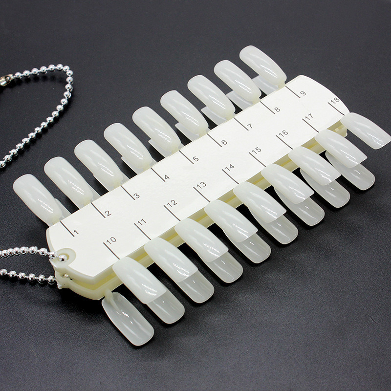 Nail Tips with Chain Color Stickers Chart Palette Practice Tool