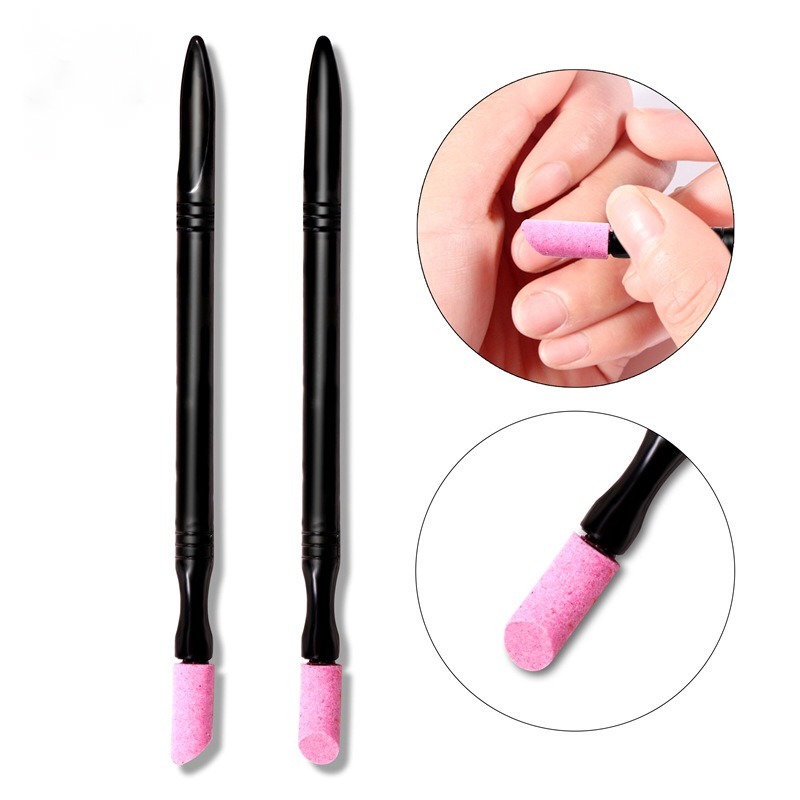 Nail Quartz Brush with Pusher Manicure Nail Art Tool