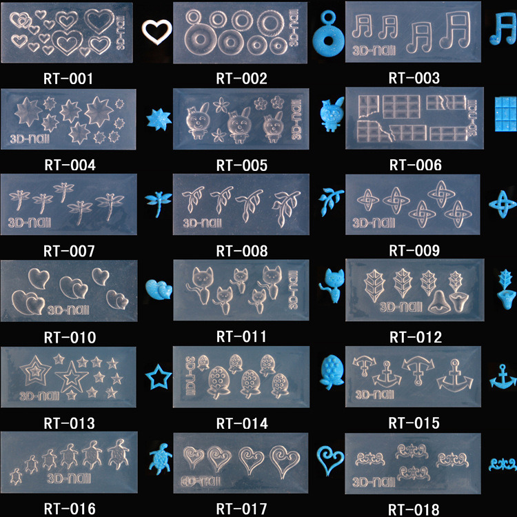 3D Acrylic Mold Nail Art Decorations Silicone Molds Templates