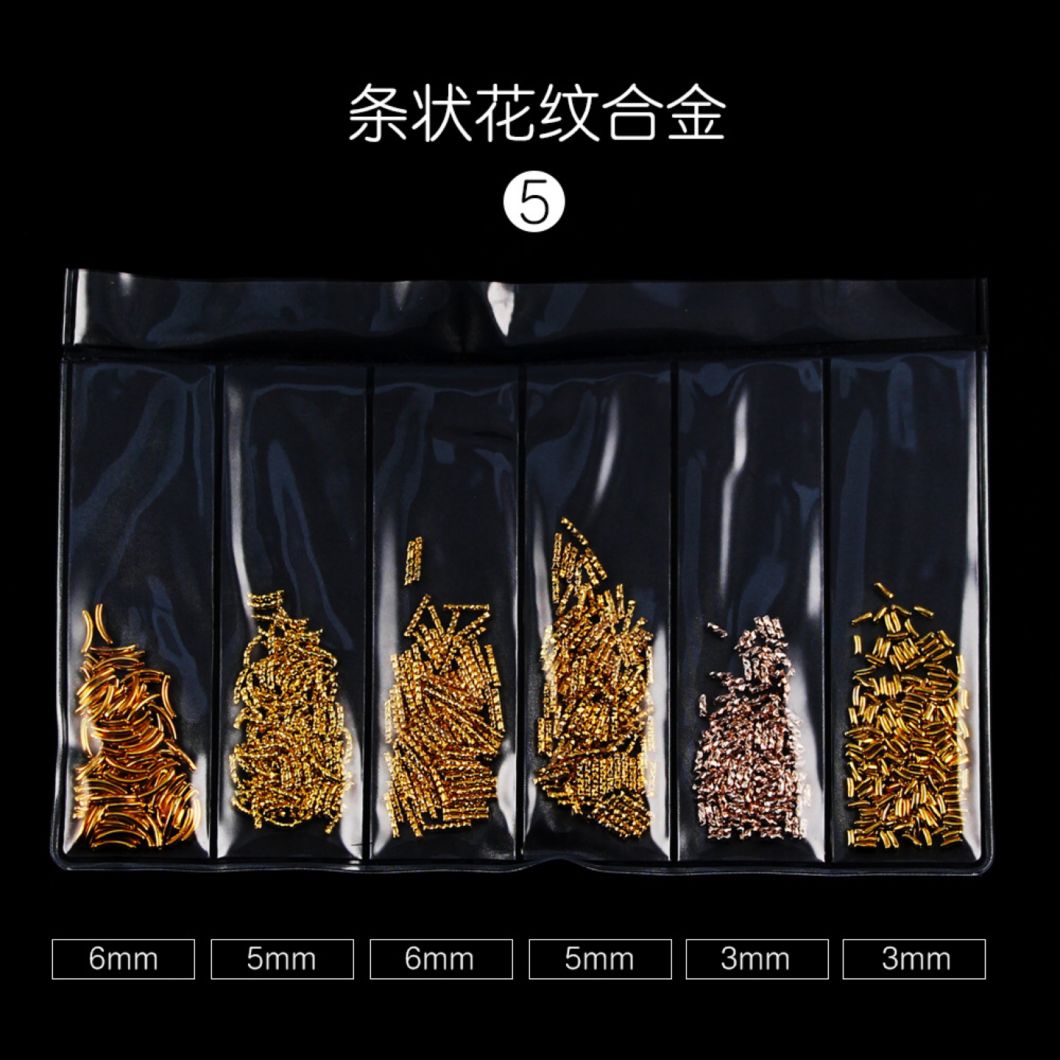 Multi-Shape 1 Bag Gold Decorations Metal Jewelry Manicure Nail Art