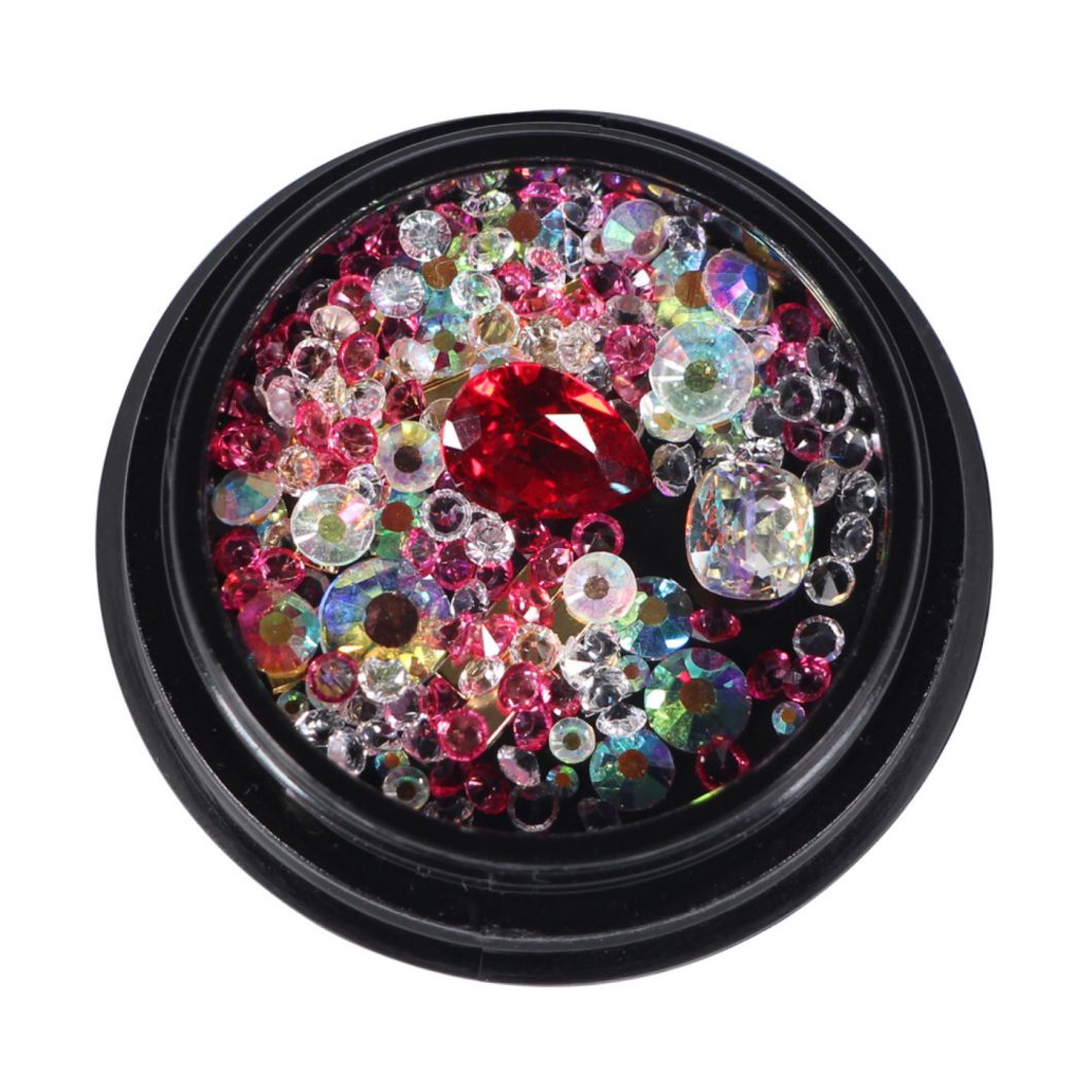 Ladymisty Mixed Diamond Nail Art Rhinestone Pearl 3D Decorations