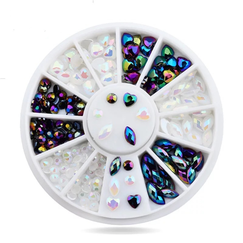 Mixed Shapes Ab Color Pearls Diamonds for Nail Art