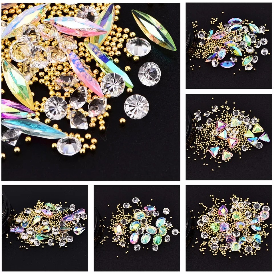 Mixed Irregular Figure Colorful Rhinestones Diamond Beads Nail Art Decoration