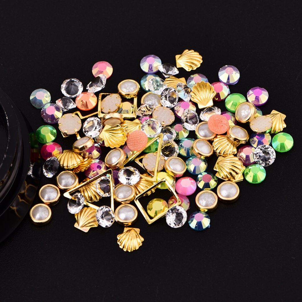 Mixed Colorful Diamonds Beads Stones Metals for Nail Art Decorations