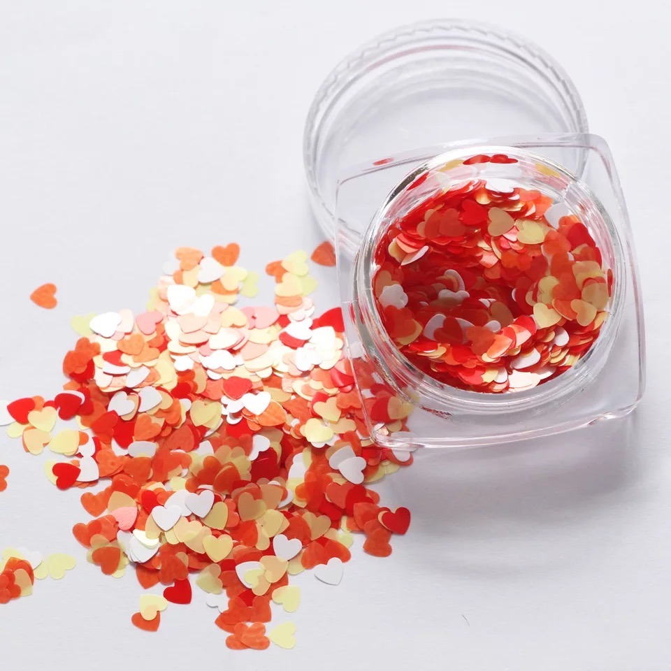 Mixed Color Heart Shape Nail Sequins Glitter Nail Art Decoration