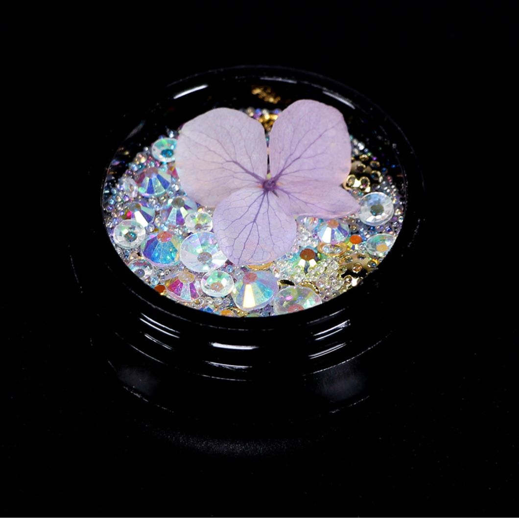Nail Art Real Dry Flower Colored Diamonds Crystal Stones