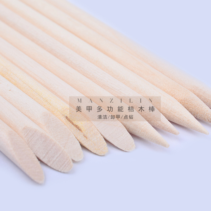Wood Stick Cuticle Pusher Remover Pedicure Nail Art Tool