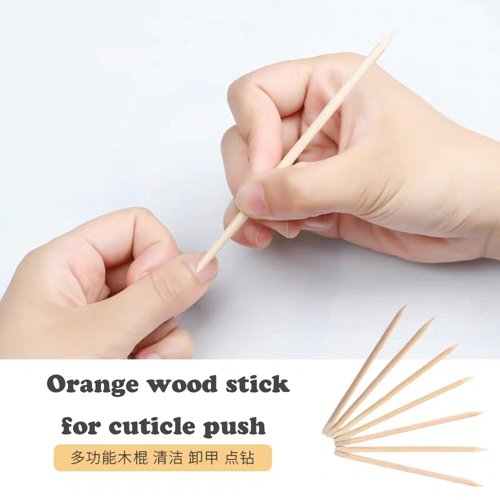 Wood Stick Cuticle Pusher Remover Pedicure Nail Art Tool