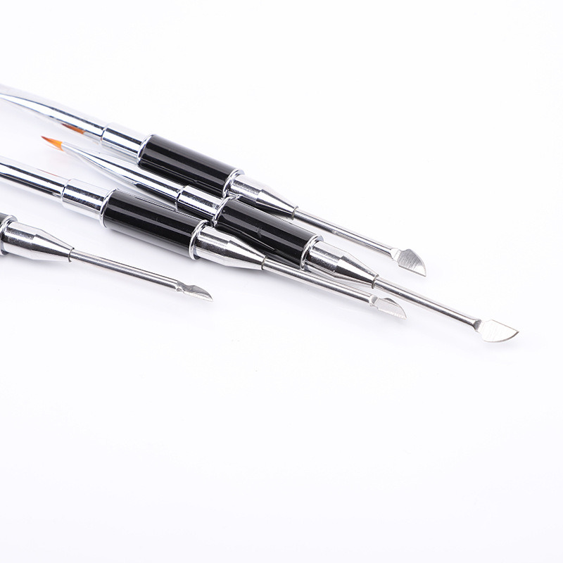 Nail Brush with Pusher Dual-Ended Builder Gel Nail Art Tool