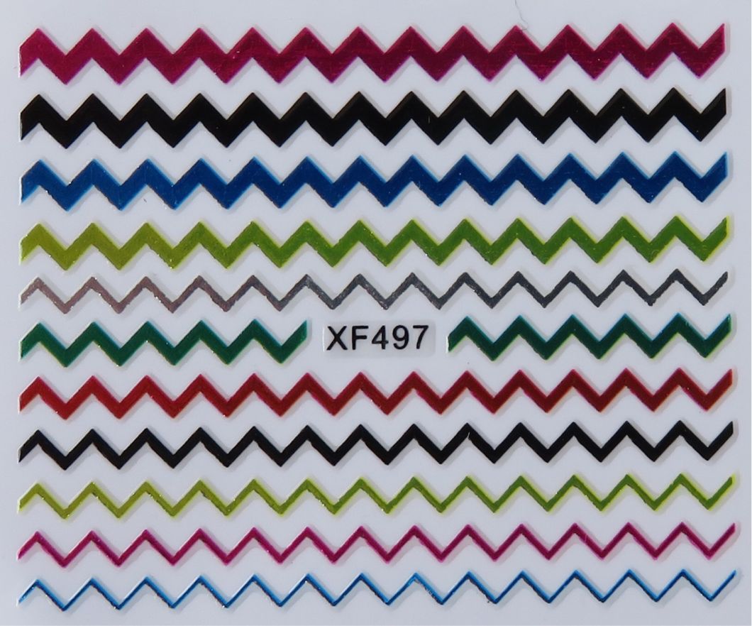 Fashion Mix Metallic Style Colorful Smile Strip Line French Stickers