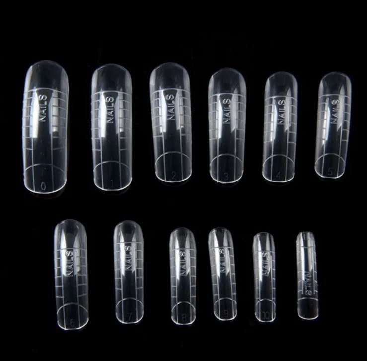 12 Sizes Professional Acrylics Made Dual System Form Nail Tips