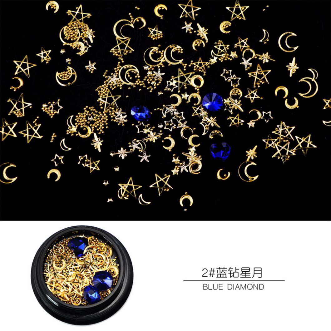 Nail Jewelry Mixed Diamonds Star Moon Shape for Nail Art