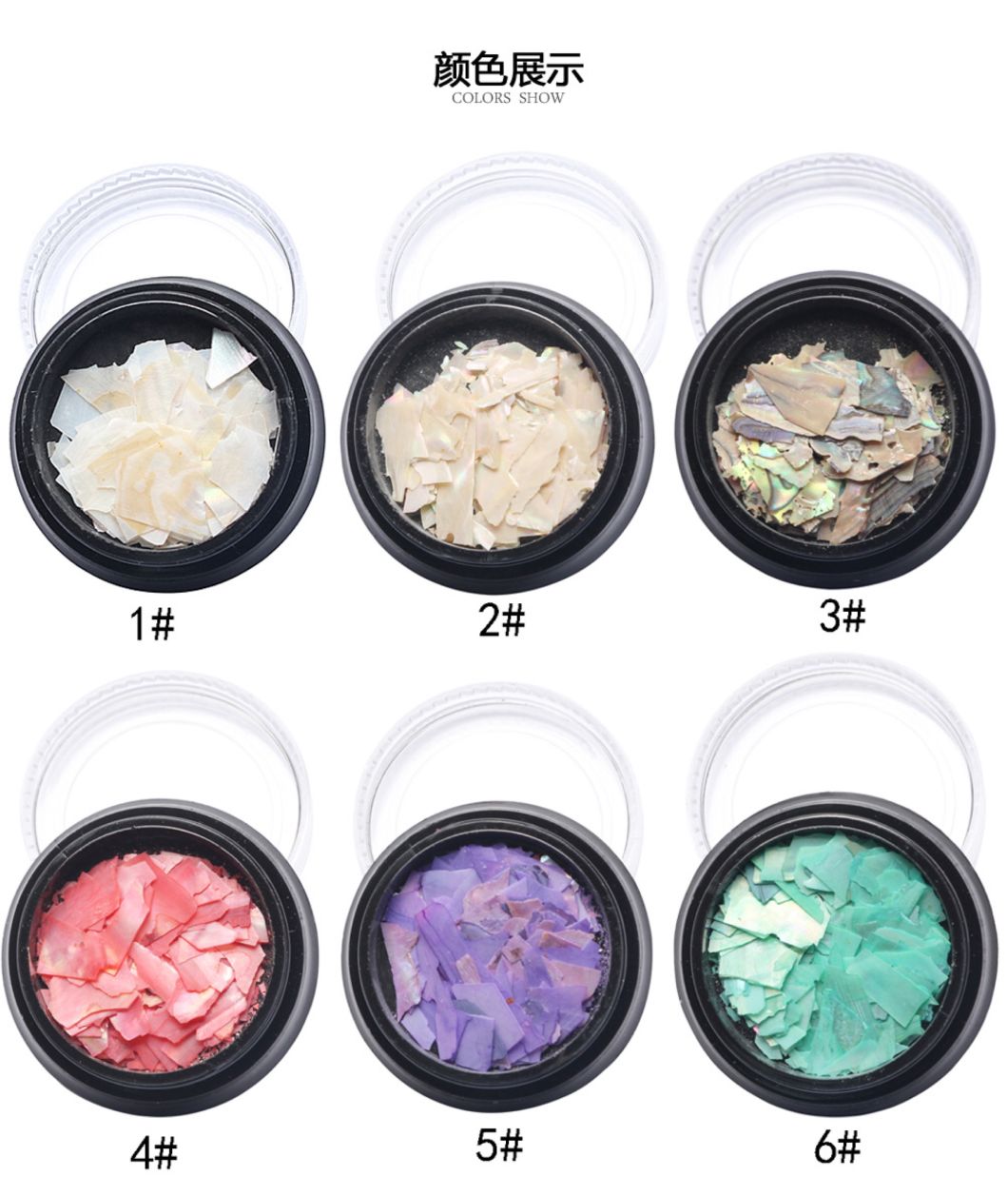 1pot Irregular Mermaid Broken Shell Sequins Gradient Nail Art Decorations